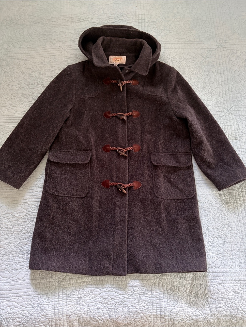 Vintage Talbots Dark Gray 100% Wool Pea Coat